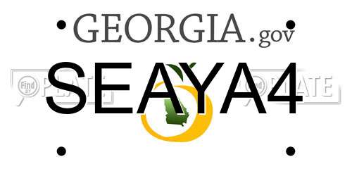 SEAYA4 Georgia License Plate