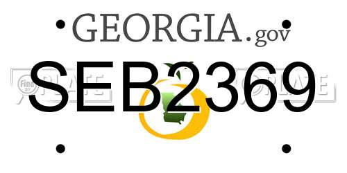 SEB2369 Georgia License Plate