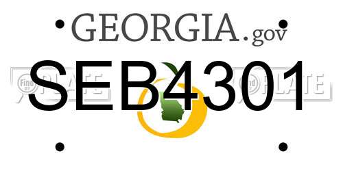 SEB4301 Georgia License Plate