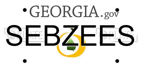 SEBZEES Georgia License Plate