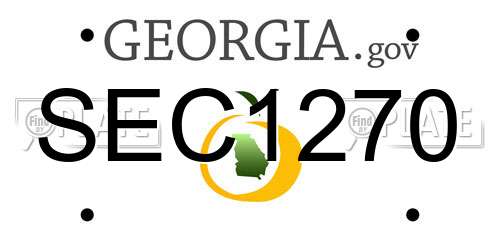 SEC1270 Georgia License Plate
