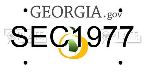 SEC1977 Georgia License Plate