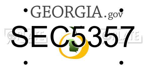 SEC5357 Georgia License Plate