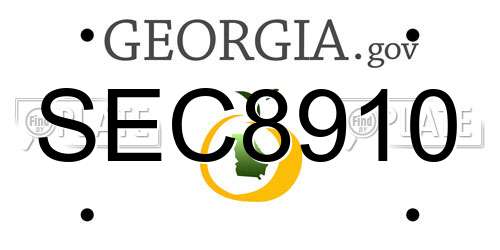 SEC8910 Georgia License Plate