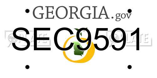 SEC9591 Georgia License Plate