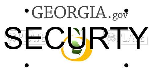 SECURTY Georgia License Plate
