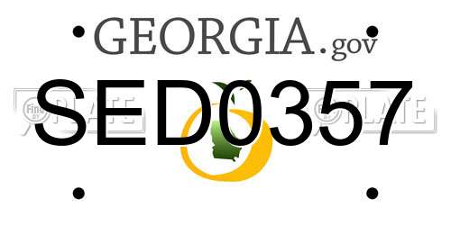 SED0357 Georgia License Plate