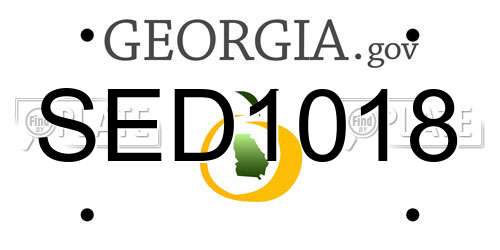 SED1018 Georgia License Plate