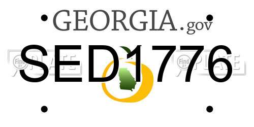 SED1776 Georgia License Plate