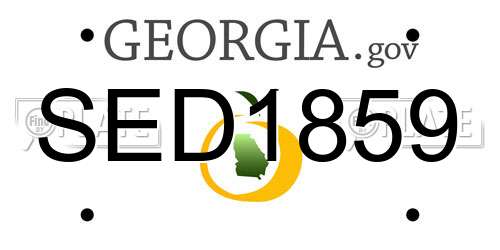 SED1859 Georgia License Plate