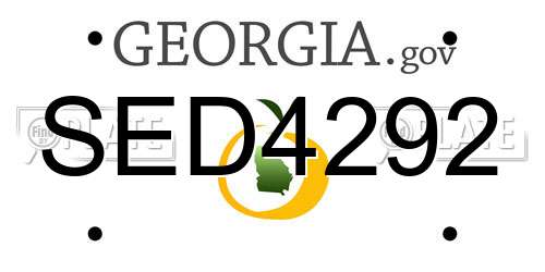 SED4292 Georgia License Plate