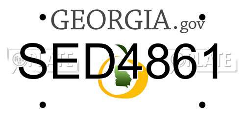 SED4861 Georgia License Plate