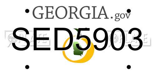SED5903 Georgia License Plate