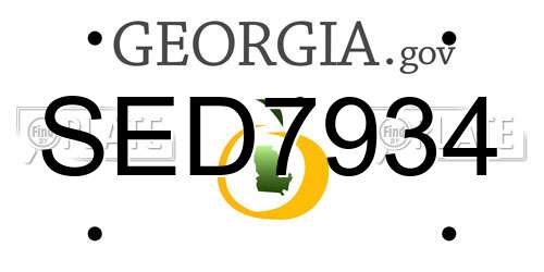 SED7934 Georgia License Plate