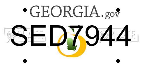 SED7944 Georgia License Plate