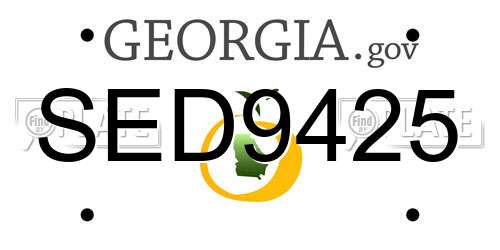 SED9425 Georgia License Plate