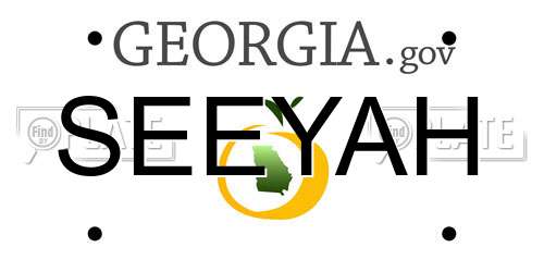 SEEYAH Georgia License Plate