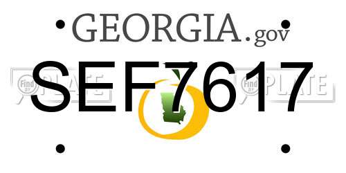 SEF7617 Georgia License Plate