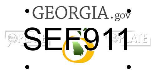 SEF911 Georgia License Plate