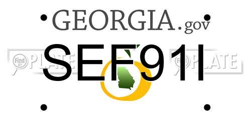 SEF91I Georgia License Plate