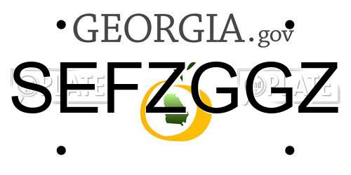 SEFZGGZ Georgia License Plate