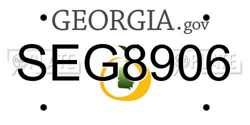 SEG8906 Georgia License Plate