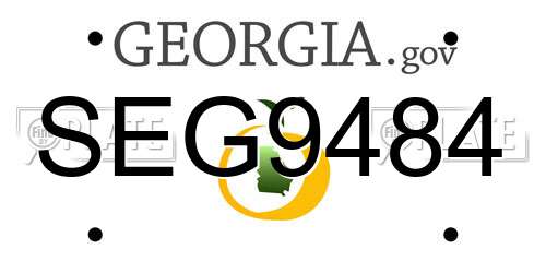 SEG9484 Georgia License Plate
