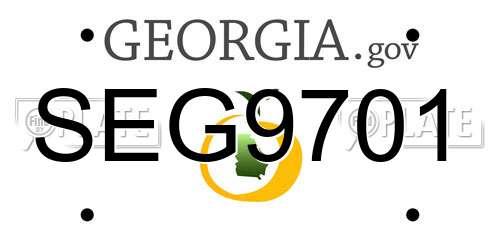 SEG9701 Georgia License Plate