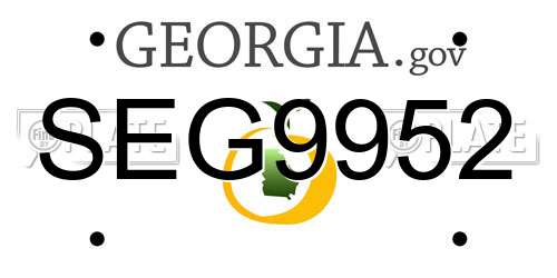 SEG9952 Georgia License Plate