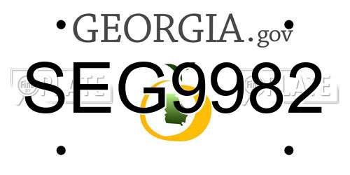 SEG9982 Georgia License Plate