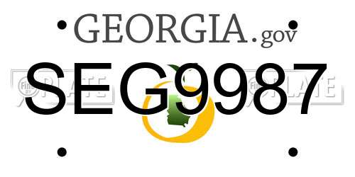 SEG9987 Georgia License Plate