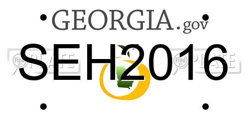 SEH2016 Georgia License Plate