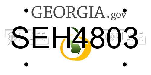SEH4803 Georgia License Plate