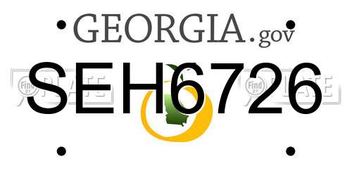 SEH6726 Georgia License Plate