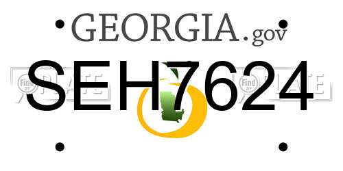 SEH7624 Georgia License Plate