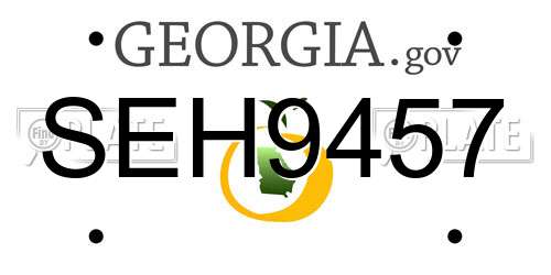 SEH9457 Georgia License Plate