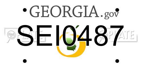 SEI0487 Georgia License Plate