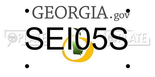 SEI05S Georgia License Plate