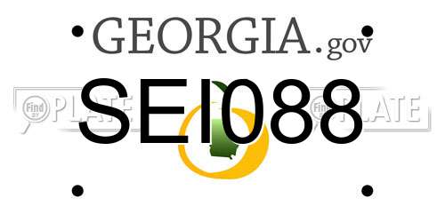 SEI088 Georgia License Plate