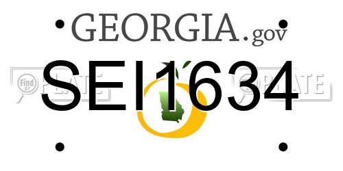 SEI1634 Georgia License Plate
