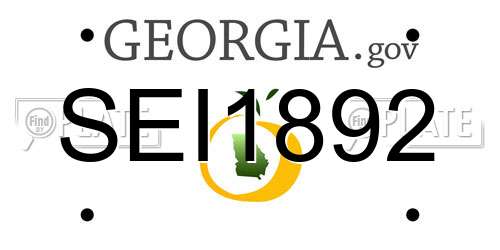 SEI1892 Georgia License Plate