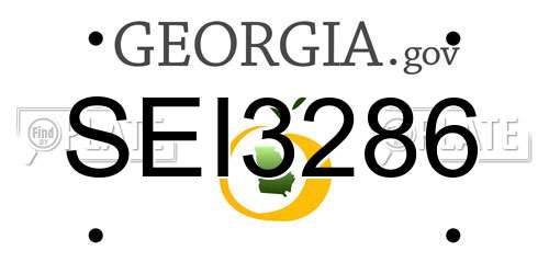 SEI3286 Georgia License Plate