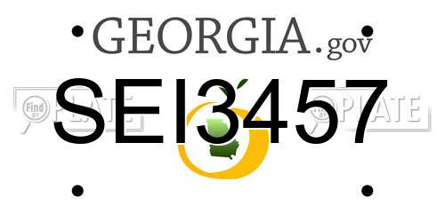 SEI3457 Georgia License Plate