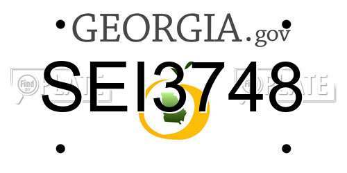 SEI3748 Georgia License Plate