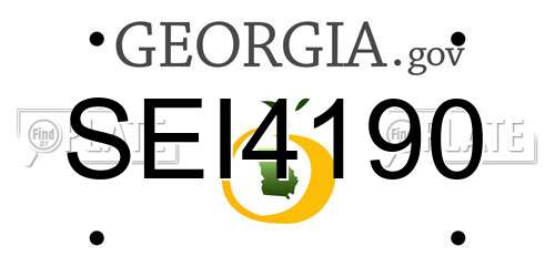 SEI4190 Georgia License Plate