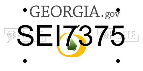 SEI7375 Georgia License Plate