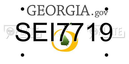 SEI7719 Georgia License Plate