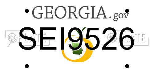SEI9526 Georgia License Plate