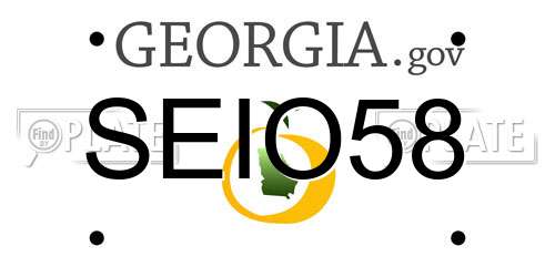 SEIO58 Georgia License Plate