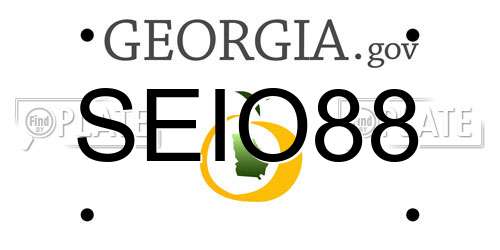 SEIO88 Georgia License Plate